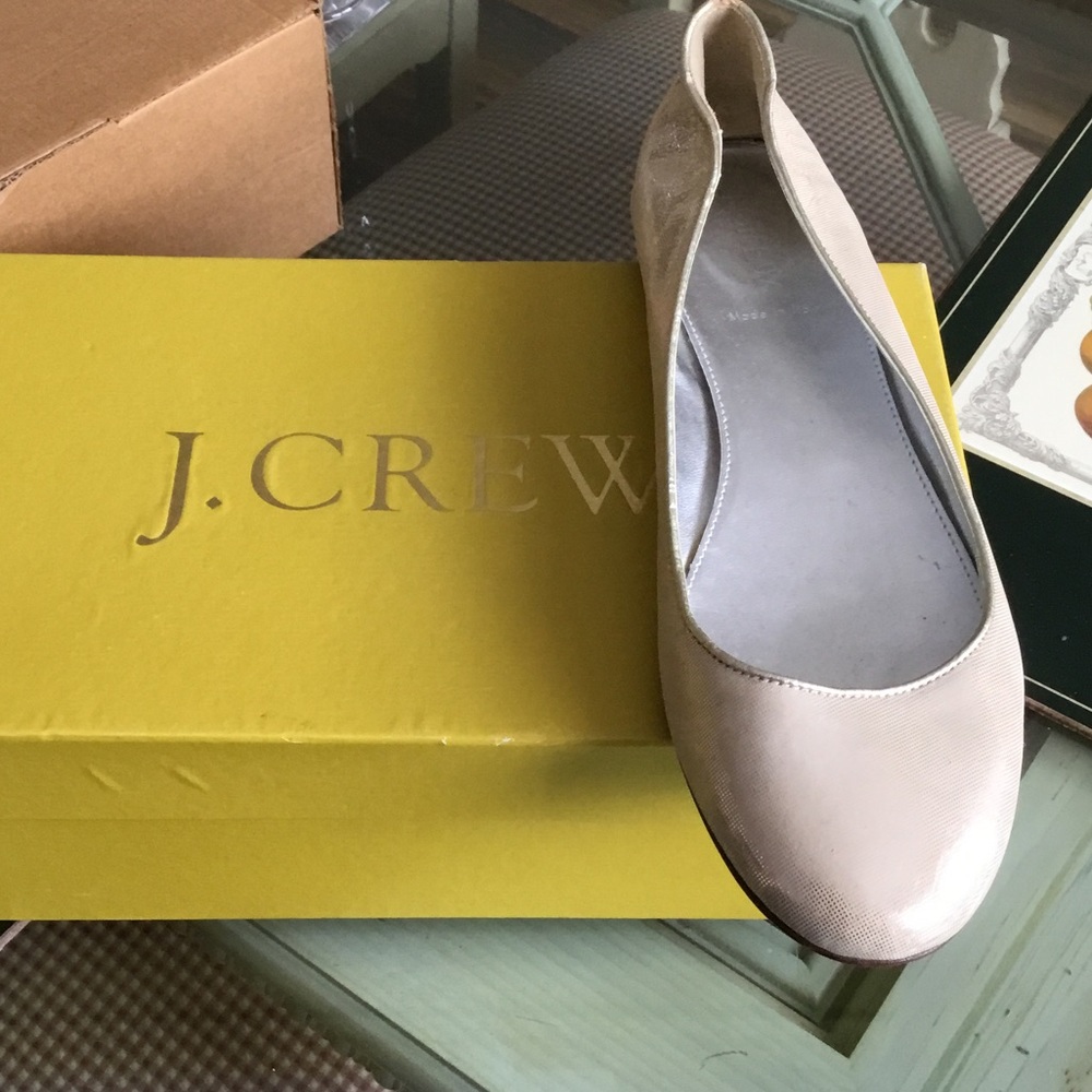 J. Crew Women's Light Beige Patent Ballet Flat